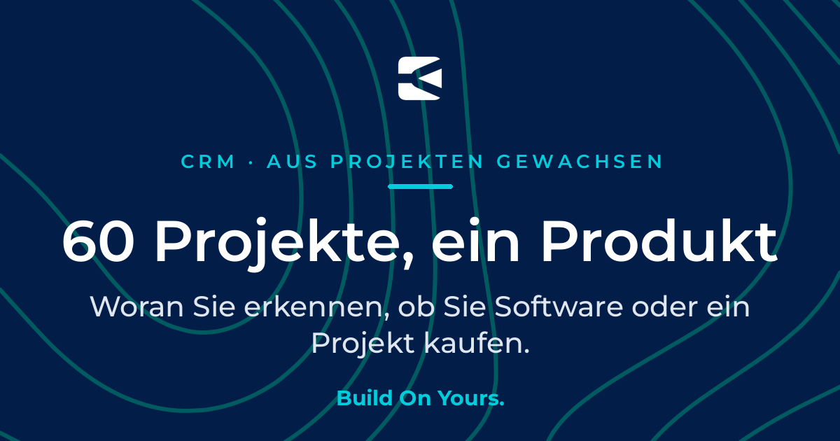 Titelgrafik zur Frage Standardsoftware oder Individualentwicklung: aus über 60 wiederkehrenden Integrationsprojekten sind die 13 Module der Bytefyord CRM Suite entstanden.