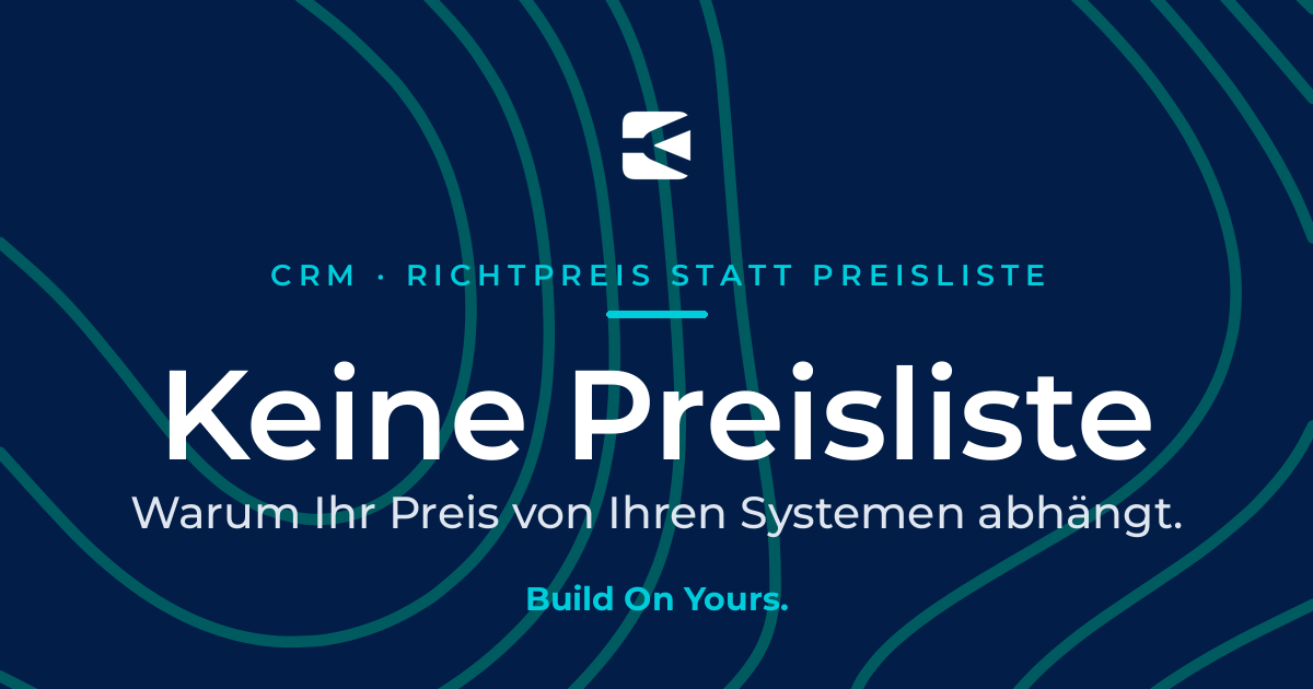 Titelgrafik zu den CRM-Kosten der Bytefyord CRM Suite: keine Preisliste, sondern Richtpreis über den Solution Navigator und Festpreis-Angebot für die Einrichtung nach Ihren Systemen.