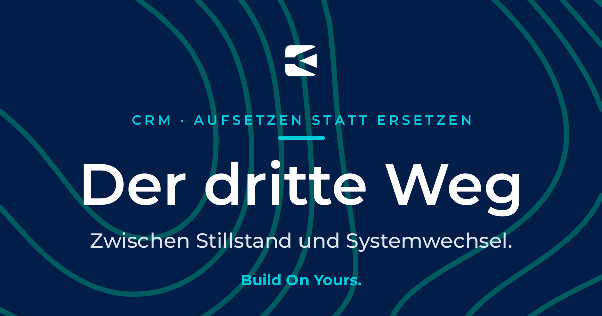 Titelgrafik zur Digitalisierung im Mittelstand ohne Systemwechsel: Die Bytefyord CRM Suite setzt als Schicht auf vorhandenen Systemen auf und macht bestehende Daten aktiv.