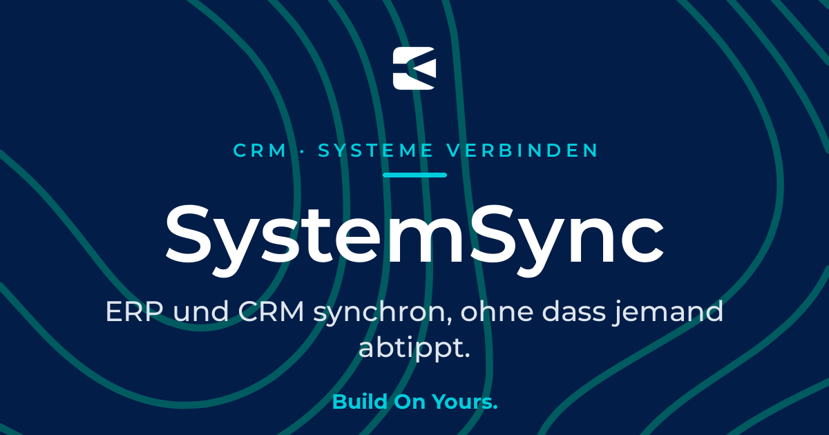 Titelgrafik zu SystemSync der Bytefyord CRM Suite: ERP und CRM synchronisieren, damit Kundendaten in beiden Systemen übereinstimmen, ohne doppelte Pflege.