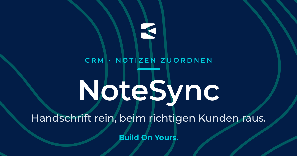 Titelgrafik zu NoteSync der Bytefyord CRM Suite: handschriftliche Notizen digitalisieren und per Foto oder Scan automatisch dem richtigen Kunden im Bestandssystem zuordnen.